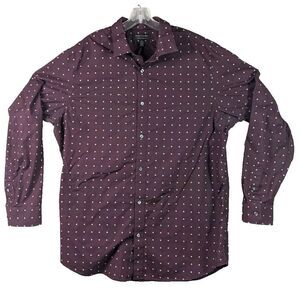 Banana Republic Button Up Long Slv Classic Fit Non Iron Shirt Polka Dots Mens XL